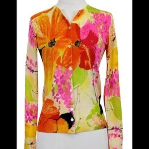 Trina Turk Tropical Flowers Cardigan